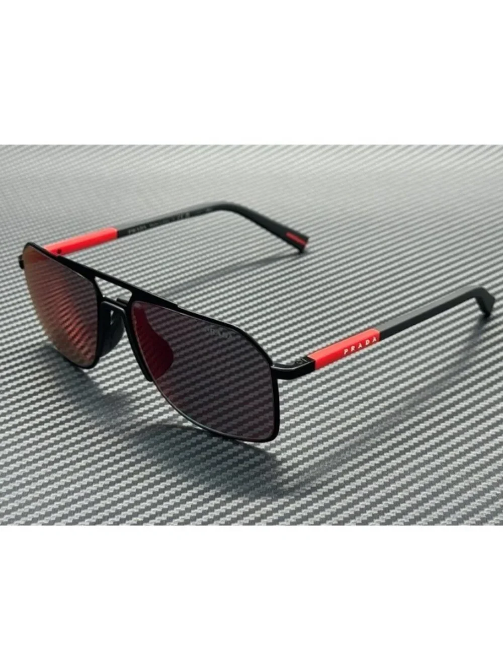 New PRADA LINEA ROSSA Men Matte Black Sunglasses 56-17-145